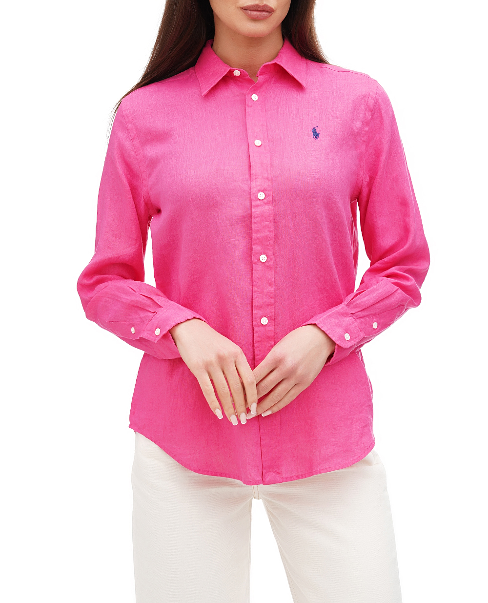 Льняная рубашка Polo Ralph Lauren 211920516014, розовый цвет • Купить в интернет-магазине Kameron