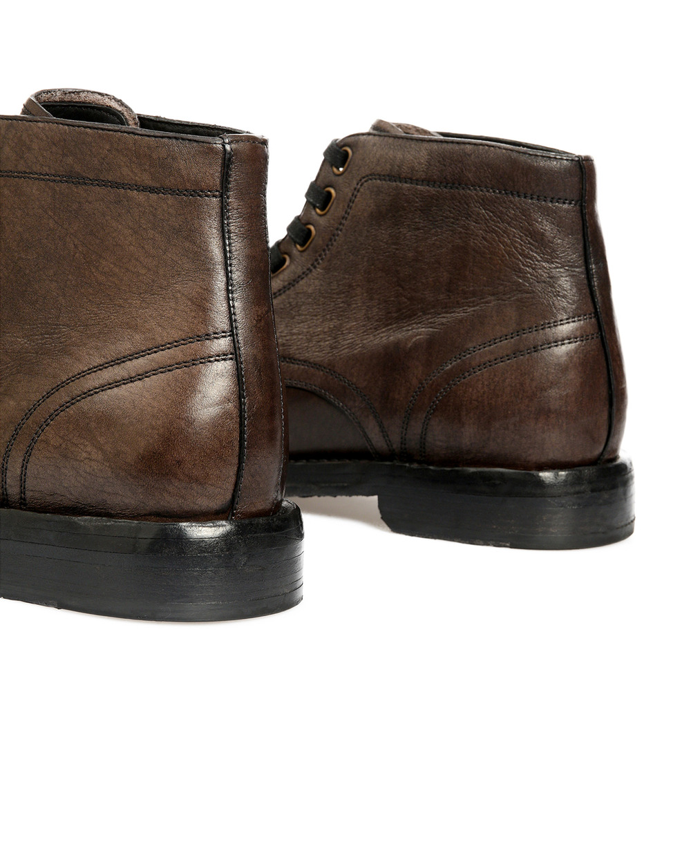 Кожаные ботинки Dolce&Gabbana A60306-AW352, коричневый цвет • Купить в интернет-магазине Kameron