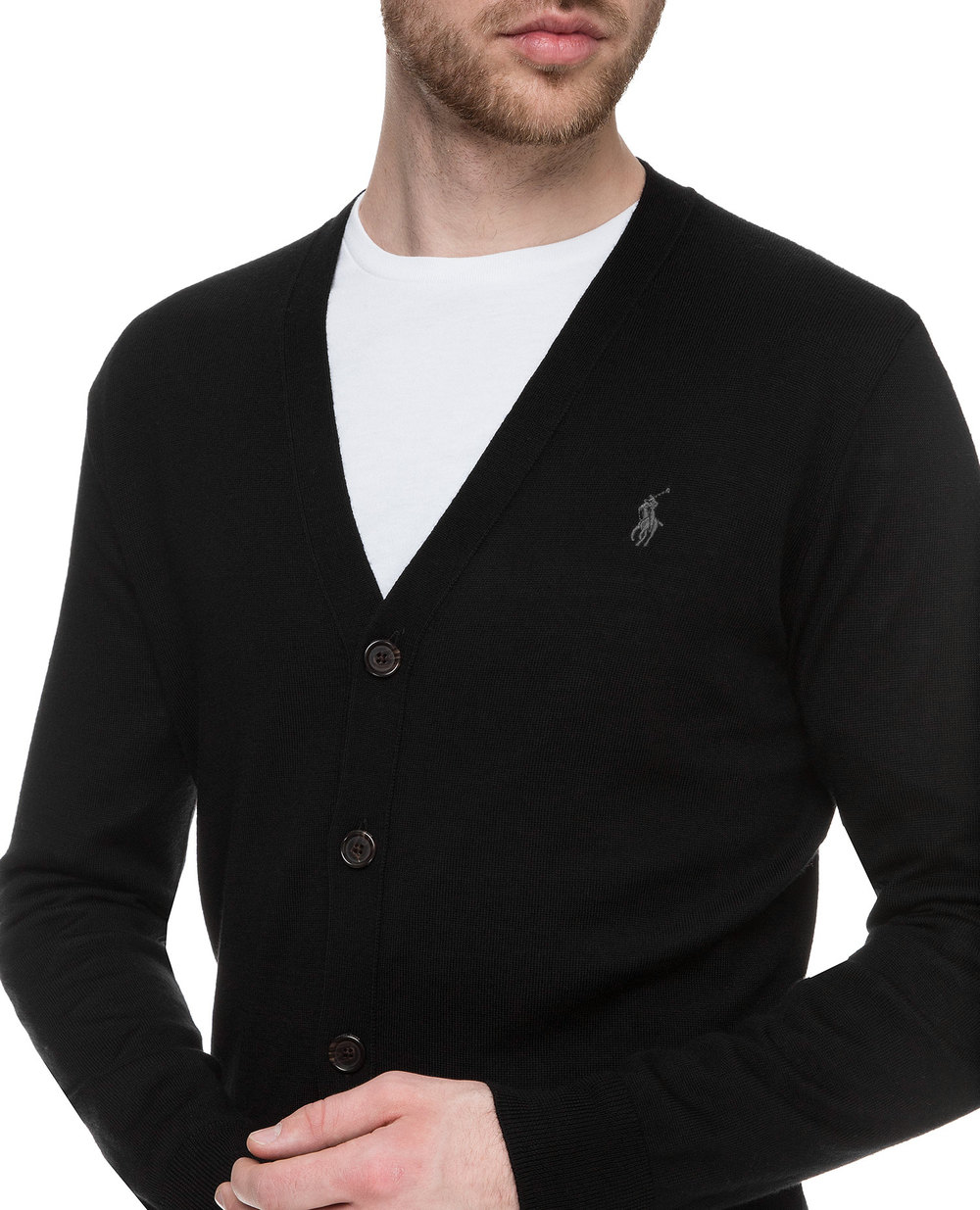 Шерстяной кардиган Polo Ralph Lauren 710763372001, черный цвет • Купить в интернет-магазине Kameron
