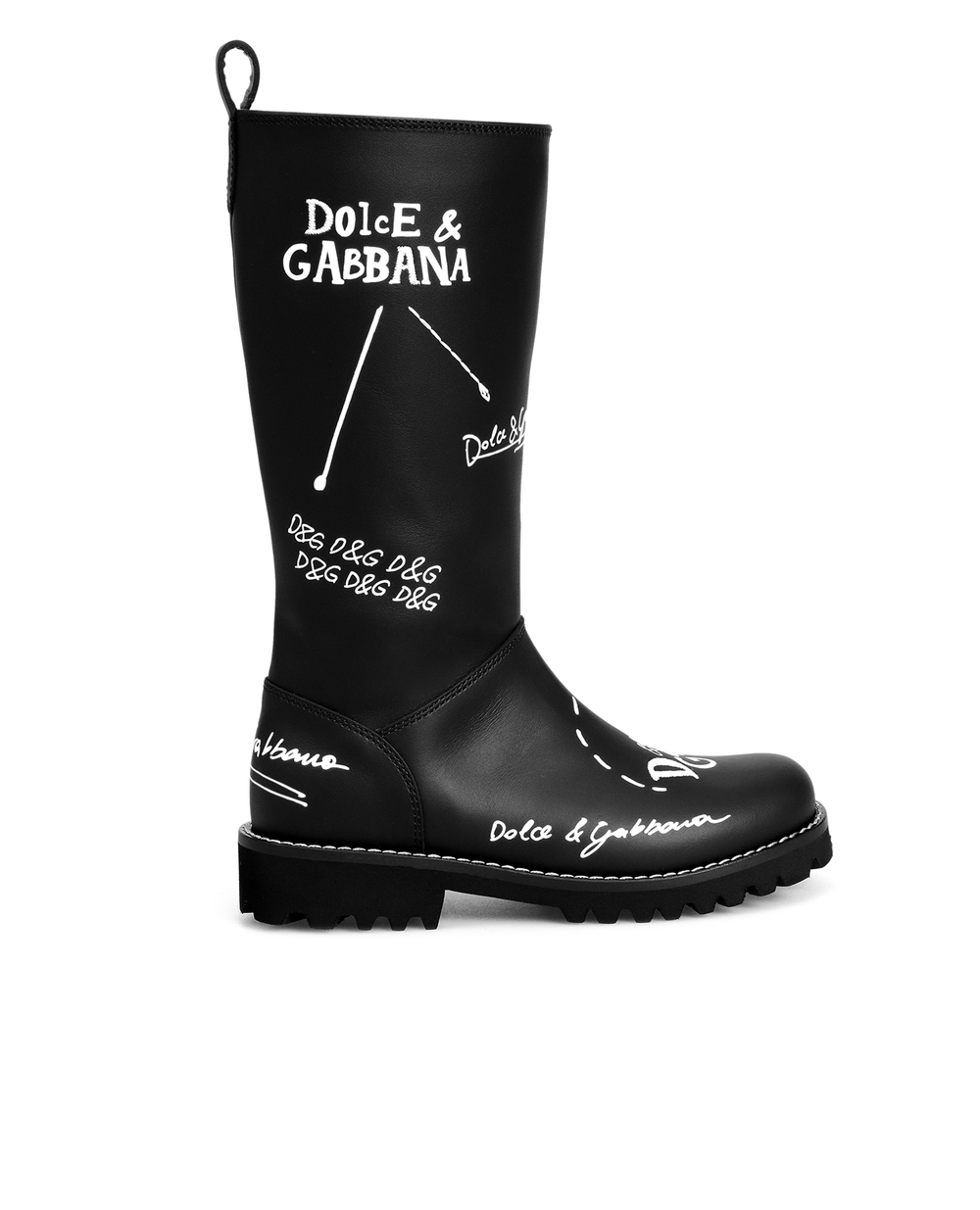 Кожаные сапоги Dolce&Gabbana D10958-AH813-M, черный цвет • Купить в интернет-магазине Kameron