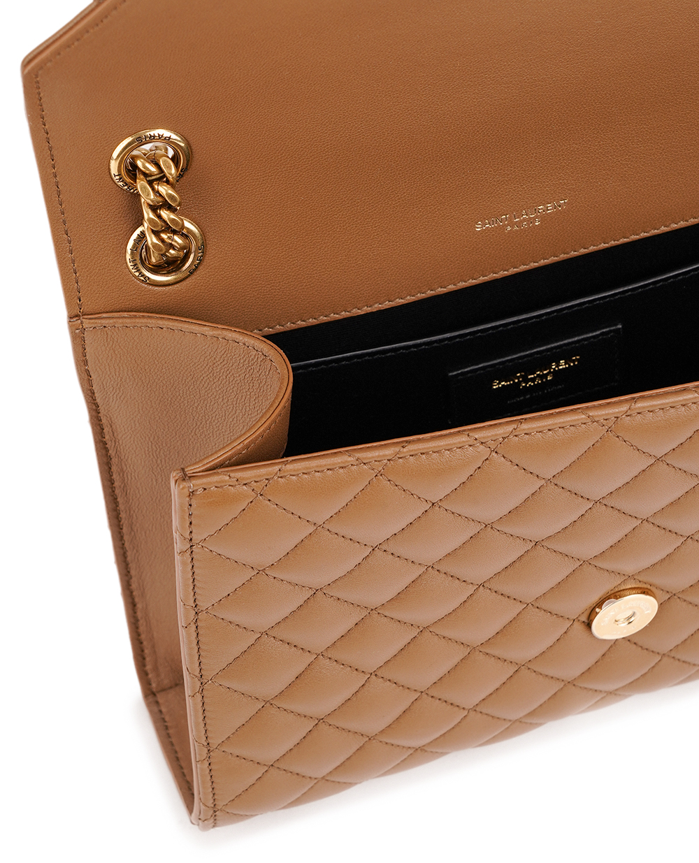 Шкіряна сумка Envelope Medium Saint Laurent 600185-AACT7, коричневий колір • Купити в інтернет-магазині Kameron