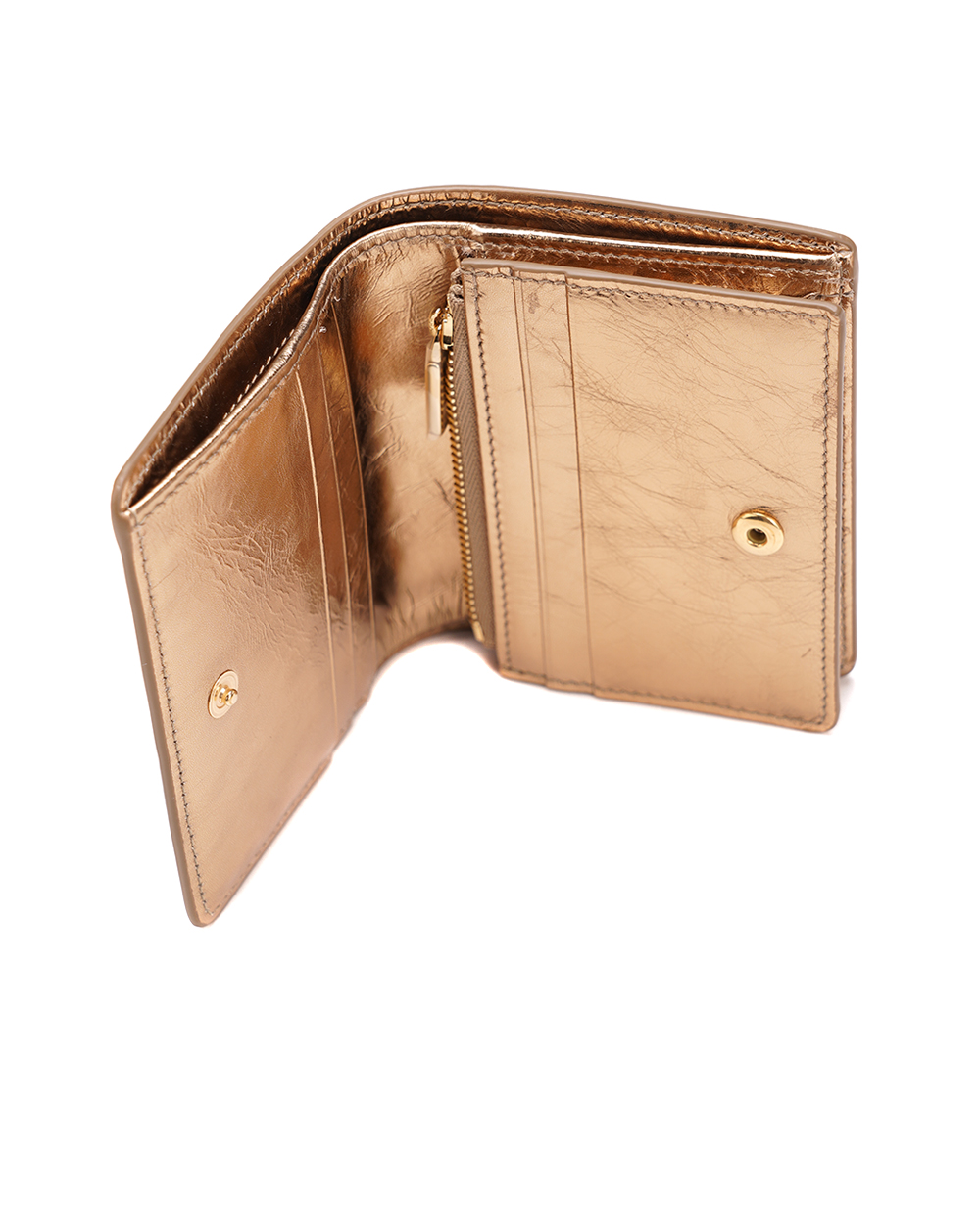 Кожаный кошелек Dolce&Gabbana BI1211-AO855, золотой цвет • Купить в интернет-магазине Kameron