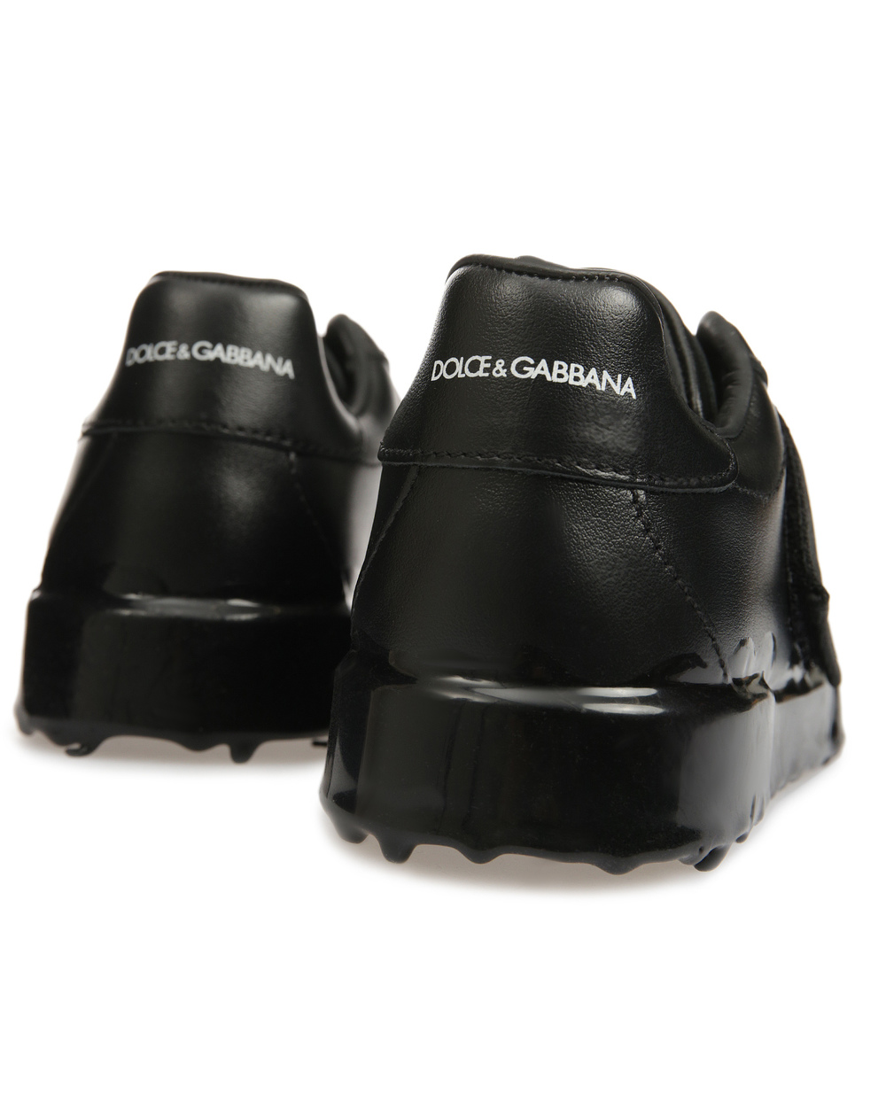 Кожаные сникеры Dolce&Gabbana Kids DA0722-AK429-M, черный цвет • Купить в интернет-магазине Kameron