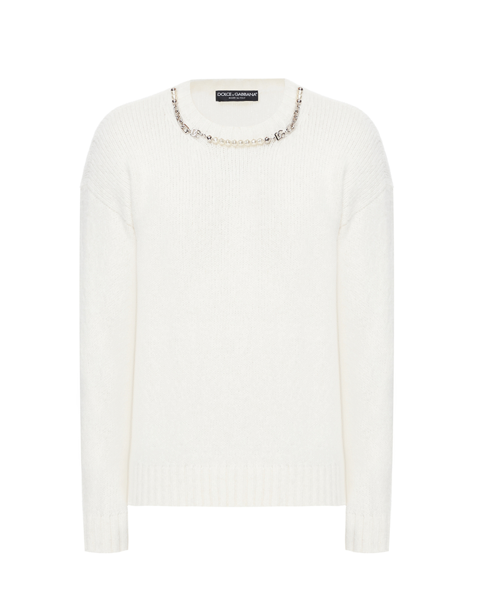 Вовняний светр Dolce&Gabbana GXG48Z-JCMG0, білий колір • Купити в інтернет-магазині Kameron