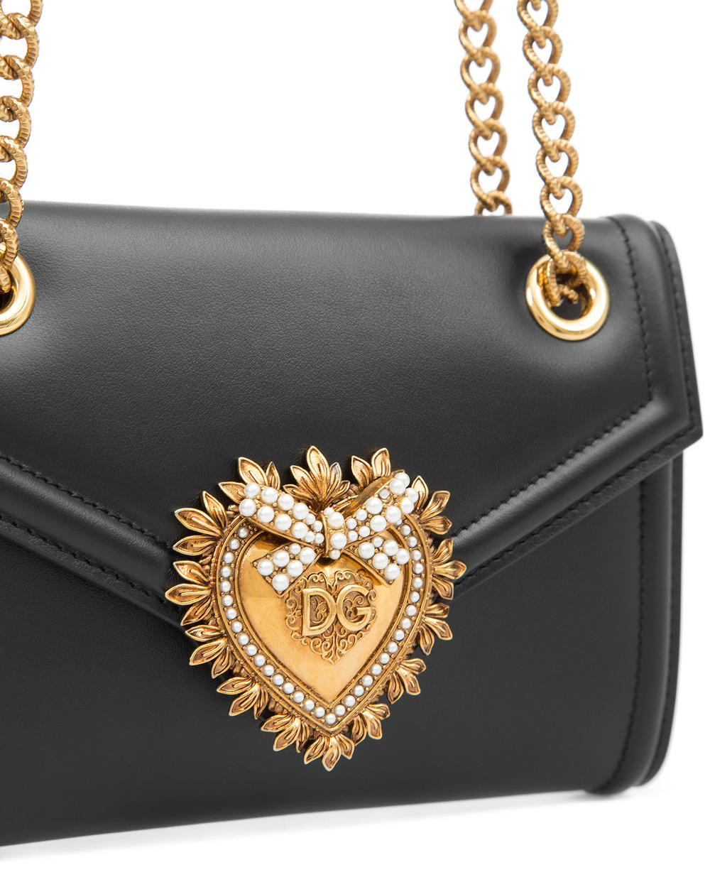 Кожаная сумка Mini Devotion Dolce&Gabbana BI1168-AV893, черный цвет • Купить в интернет-магазине Kameron