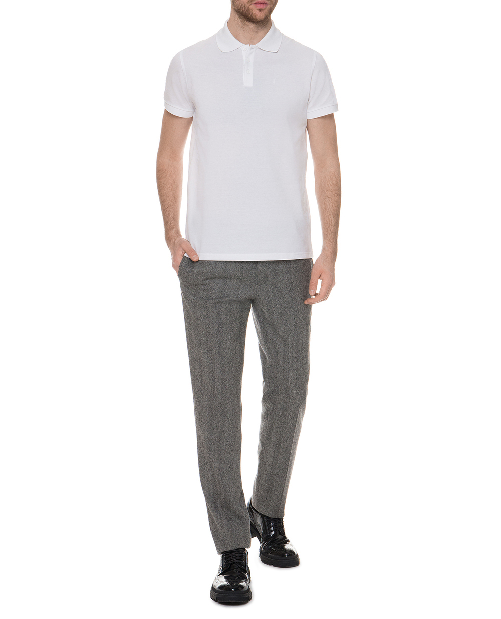 Поло Saint Laurent 554052-YB2OC, білий колір • Купити в інтернет-магазині Kameron