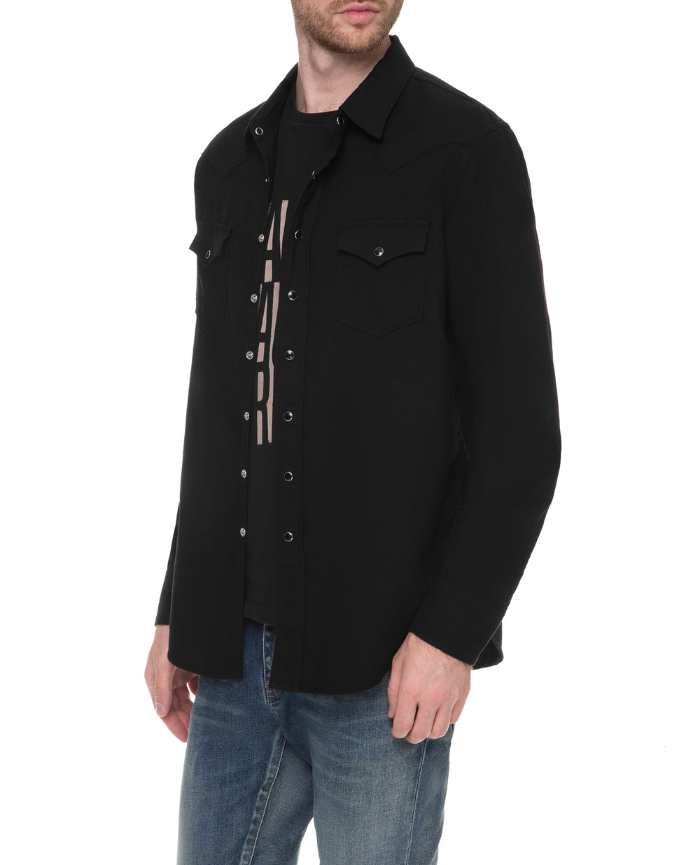 Сорочка Saint Laurent 579104-Y515V, чорний колір • Купити в інтернет-магазині Kameron