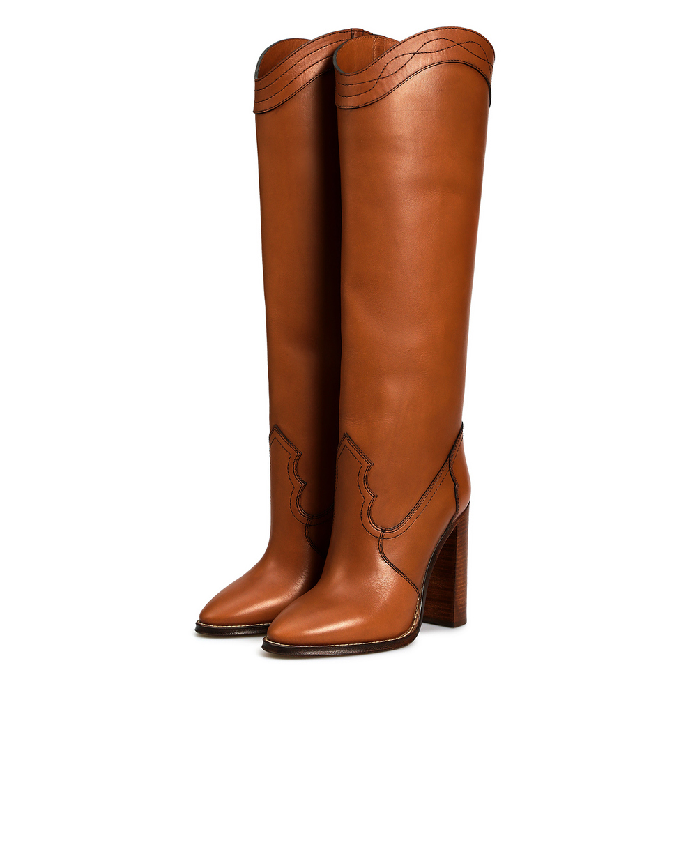 Шкіряні чоботи Saint Laurent 620981-1UP00-, коричневий колір • Купити в інтернет-магазині Kameron