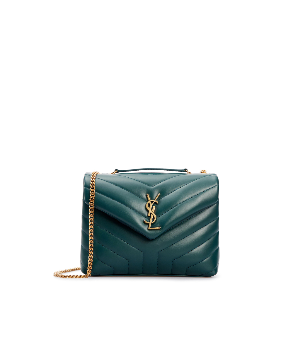 Шкіряна сумка Loulou Small Saint Laurent 494699-DV727, зелений колір • Купити в інтернет-магазині Kameron