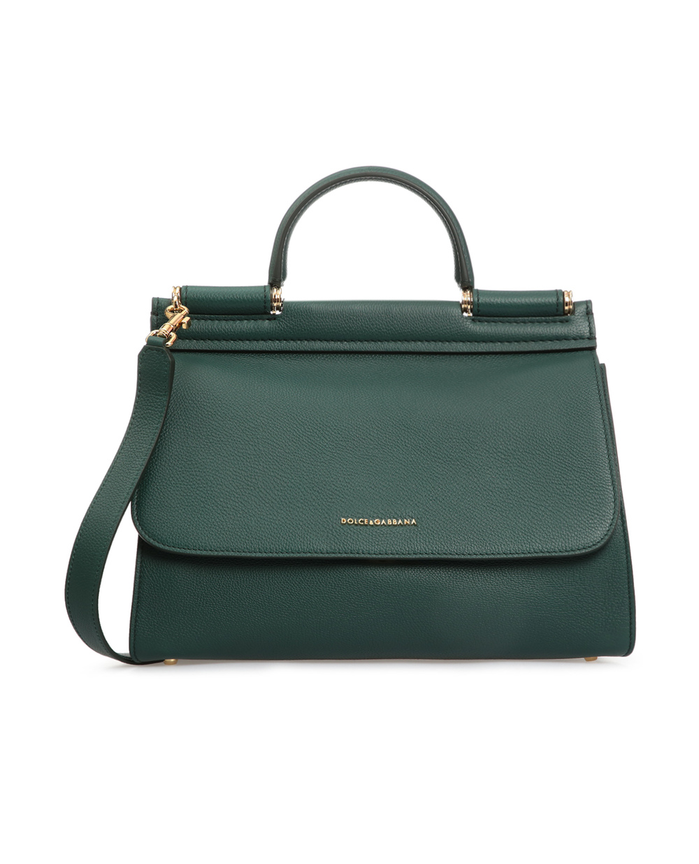 Кожаная сумка Sicily Soft Medium Dolce&Gabbana BB6743-AA409, зеленый цвет • Купить в интернет-магазине Kameron