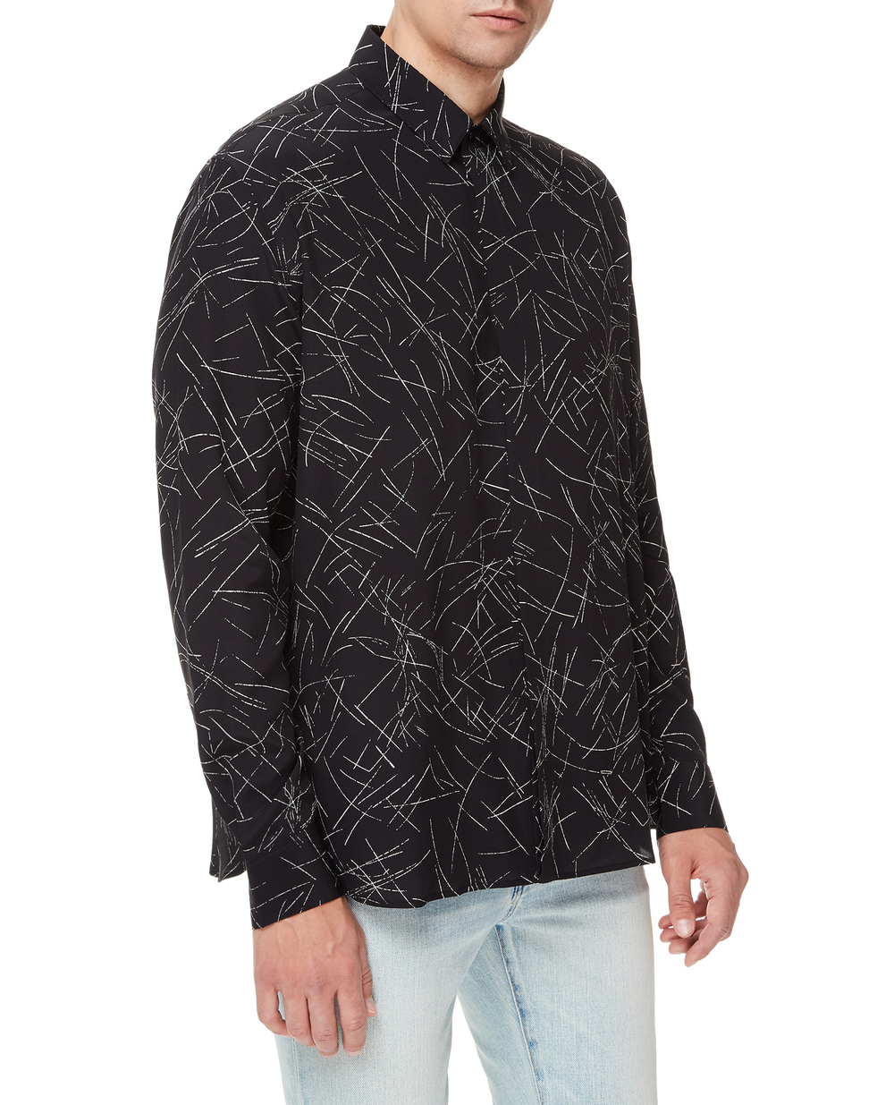 Шелковая рубашка Saint Laurent 646850-Y2D04, черный цвет • Купить в интернет-магазине Kameron