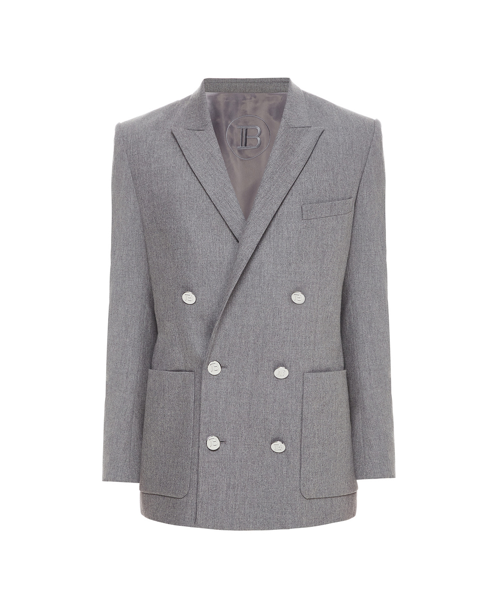 Шерстяной пиджак Balmain VH0SI000W118, серый цвет • Купить в интернет-магазине Kameron