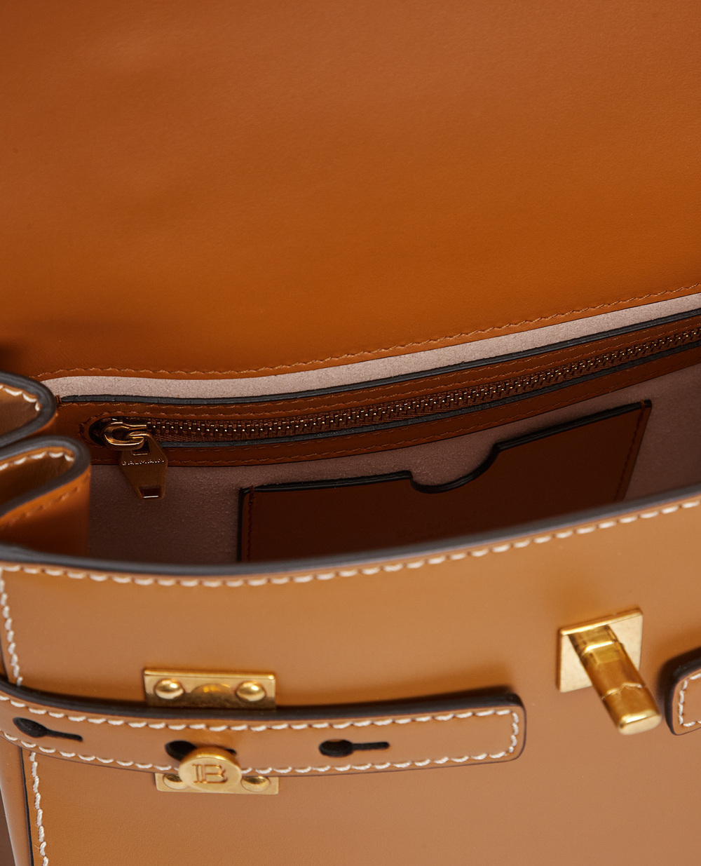 Шкіряна сумка B-Buzz 23 Balmain BN0DB526LAVE, коричневий колір • Купити в інтернет-магазині Kameron