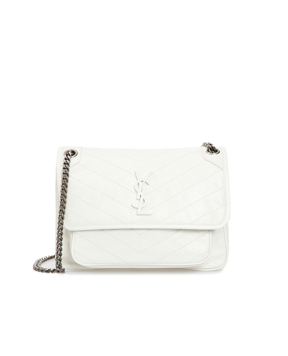 Кожаная сумка Niki Medium Saint Laurent 498894-0EN04-, белый цвет • Купить в интернет-магазине Kameron
