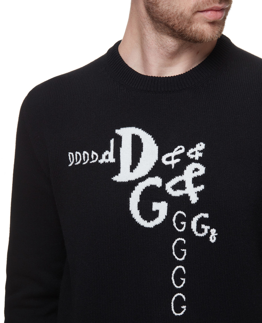 Шерстяной свитер Dolce&Gabbana GXA63Z-JAM3D, черный цвет • Купить в интернет-магазине Kameron