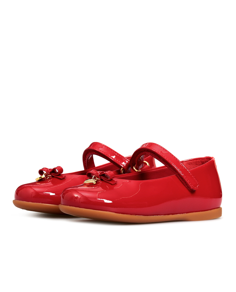 Детские кожаные балетки Dolce&Gabbana Kids D20057-A1328-, красный цвет • Купить в интернет-магазине Kameron