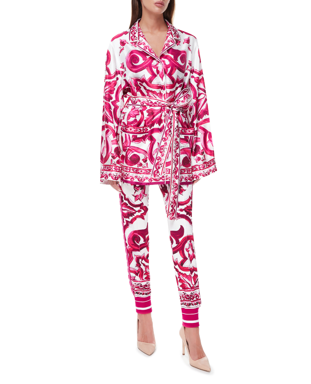 Шовкова блуза Dolce&Gabbana F5N53T-HI1BB, різнокольоровий колір • Купити в інтернет-магазині Kameron