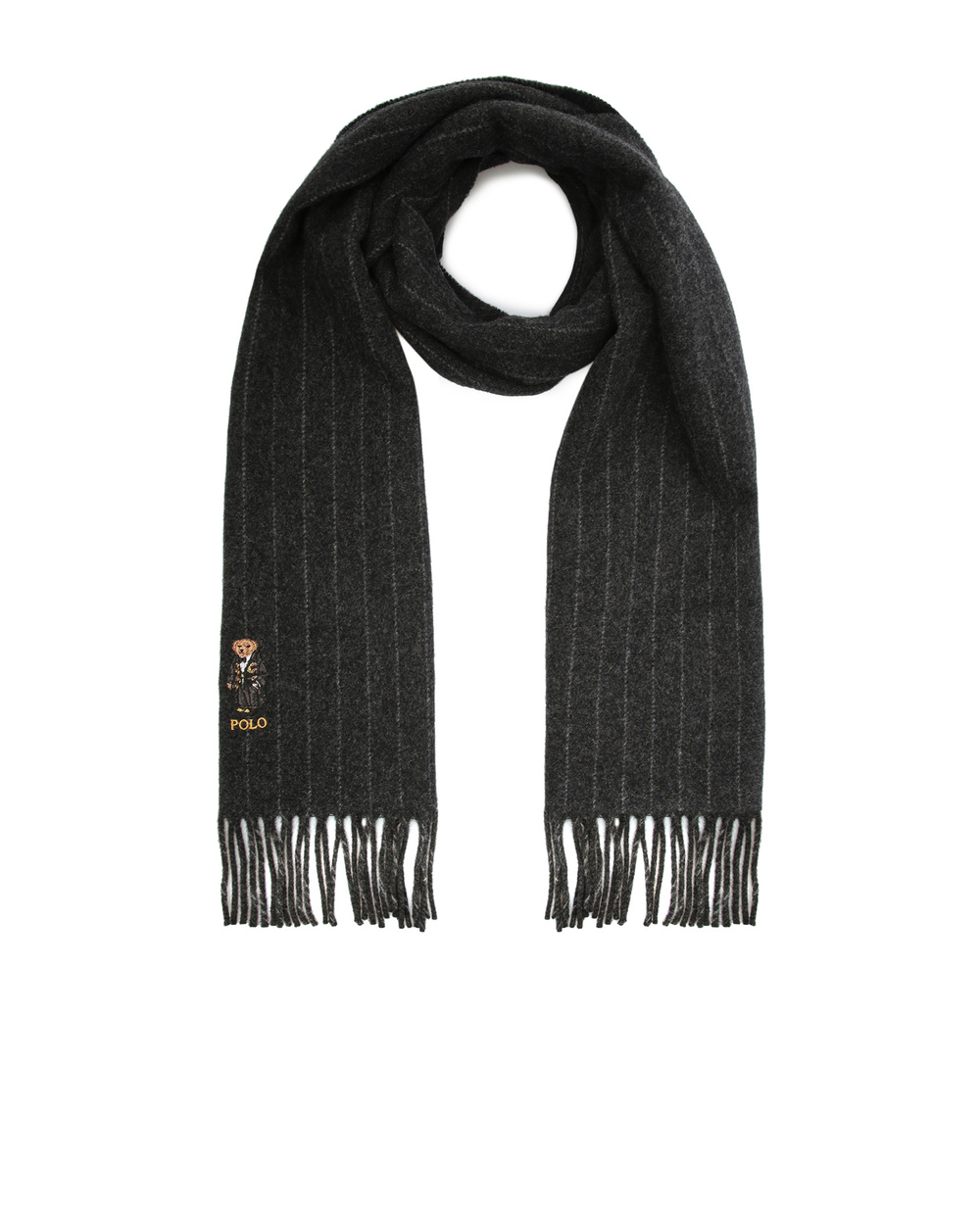 Шерстяной шарф Polo Ralph Lauren 449823796002, серый цвет • Купить в интернет-магазине Kameron