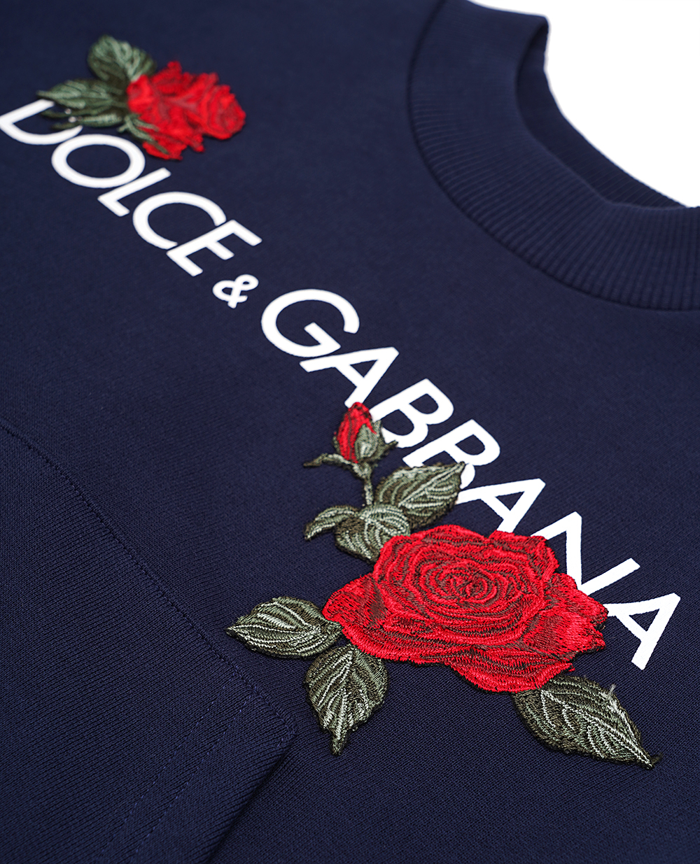 Дитячий світшот Dolce&Gabbana Kids L5JW9A-G7J7V-B, темно синій колір • Купити в інтернет-магазині Kameron