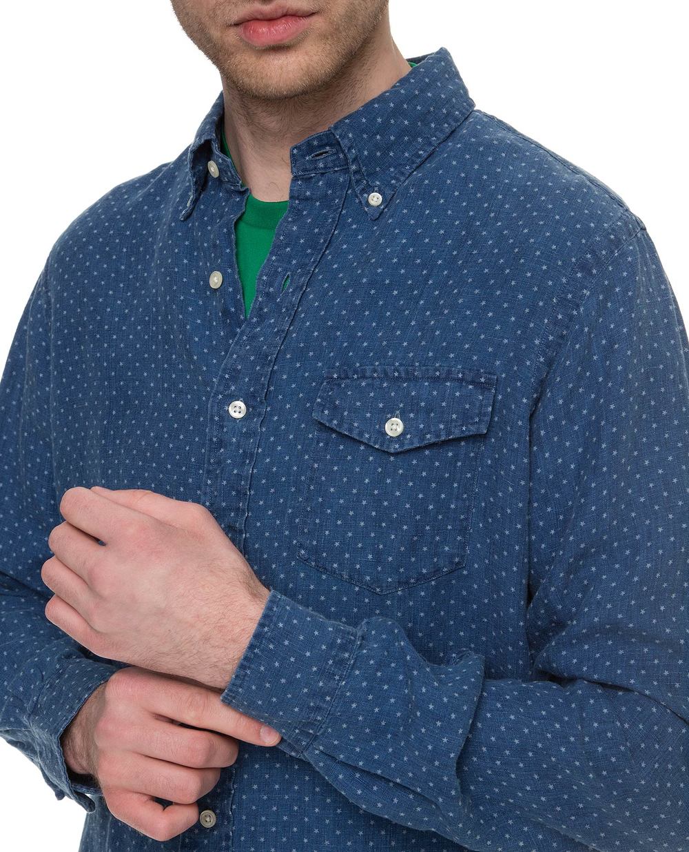 Льняная рубашка Polo Ralph Lauren 710742745001, синий цвет • Купить в интернет-магазине Kameron