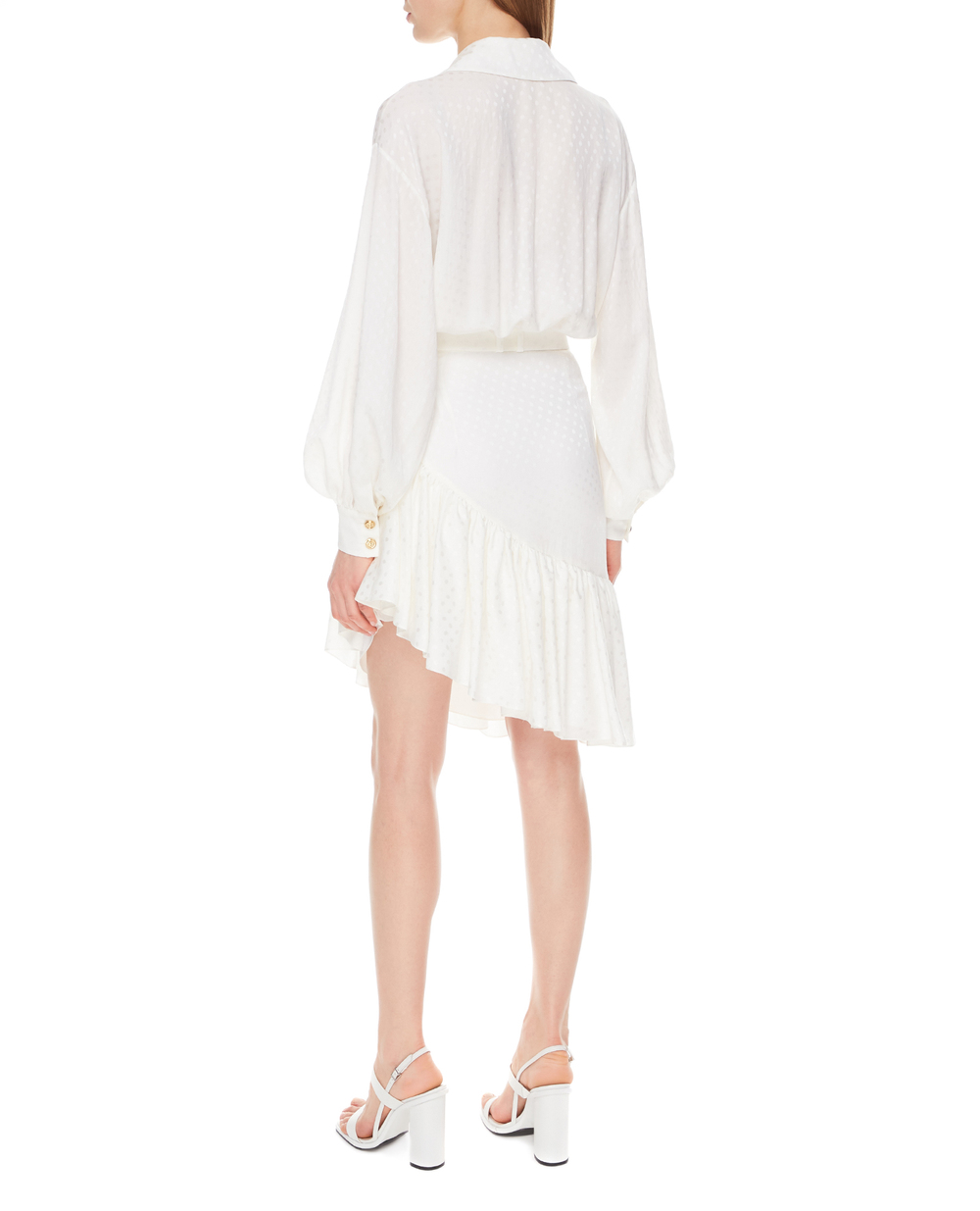 Шелковое платье Balmain VF16227S069, белый цвет • Купить в интернет-магазине Kameron