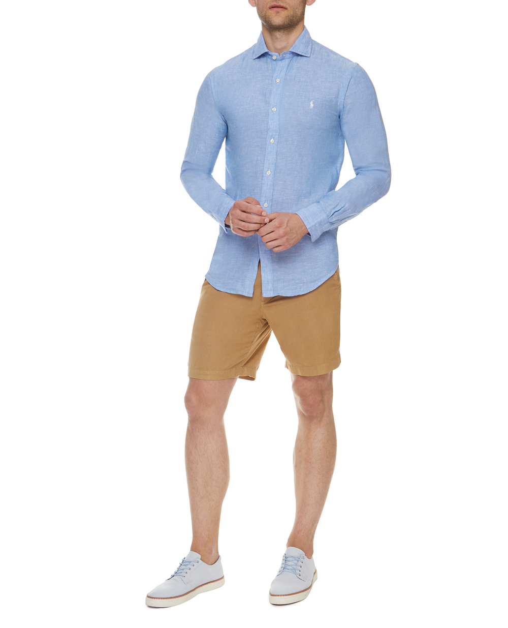 Лляна сорочка Polo Ralph Lauren 710835509001, блакитний колір • Купити в інтернет-магазині Kameron