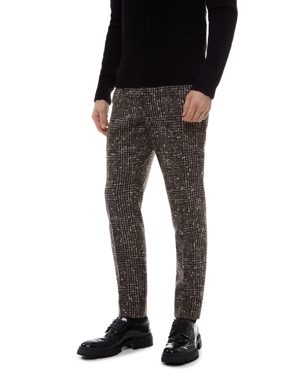 Шерстяные брюки Dolce&Gabbana GY6IET-FQMH6, коричневый цвет • Купить в интернет-магазине Kameron
