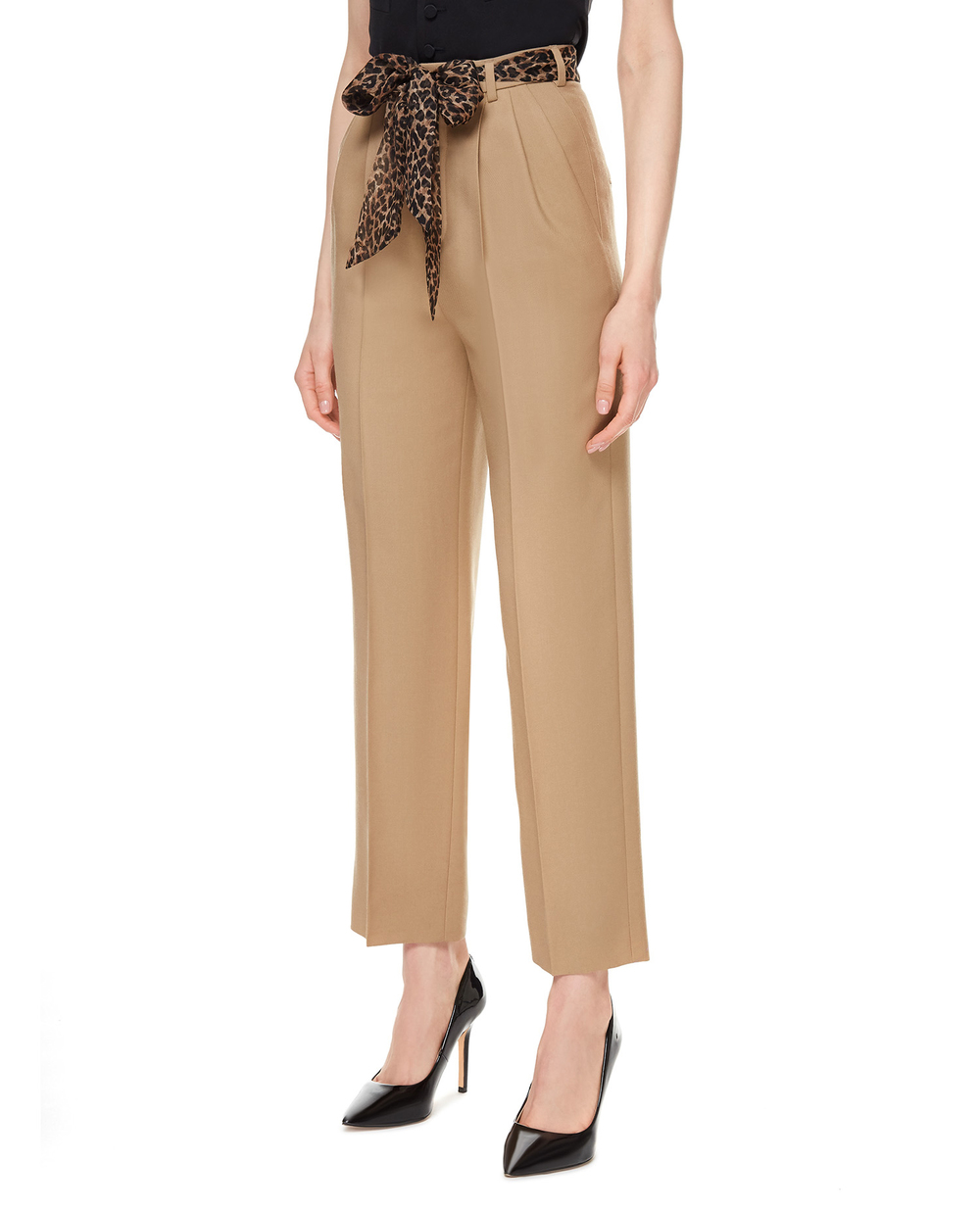 Вовняні штани Saint Laurent 648142-Y7B73, бежевий колір • Купити в інтернет-магазині Kameron
