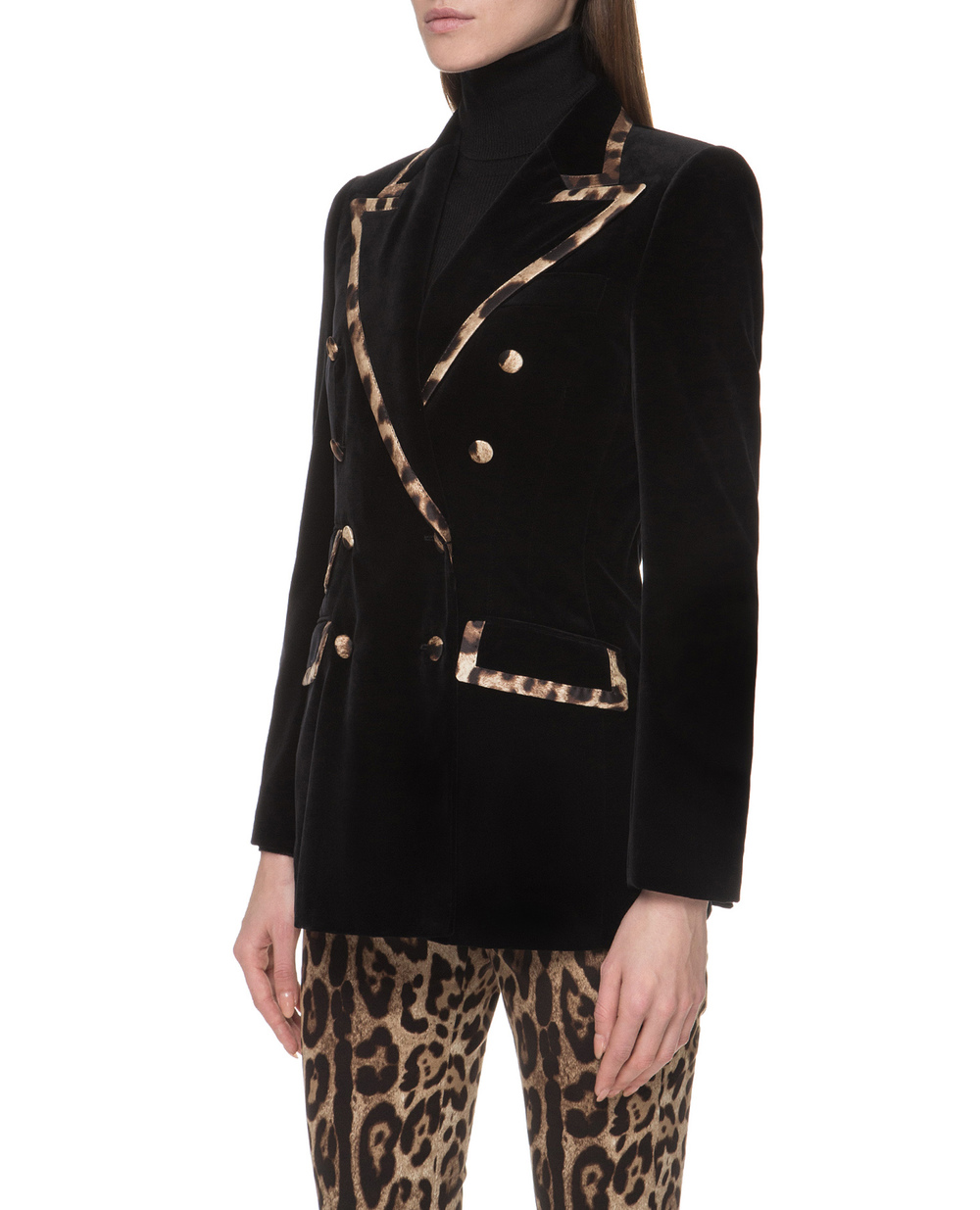 Оксамитовий жакет Dolce&Gabbana F29BTT-FUVAT, чорний колір • Купити в інтернет-магазині Kameron