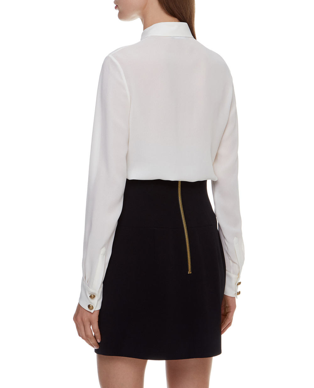Шелковая блуза Balmain UF12670S037, белый цвет • Купить в интернет-магазине Kameron