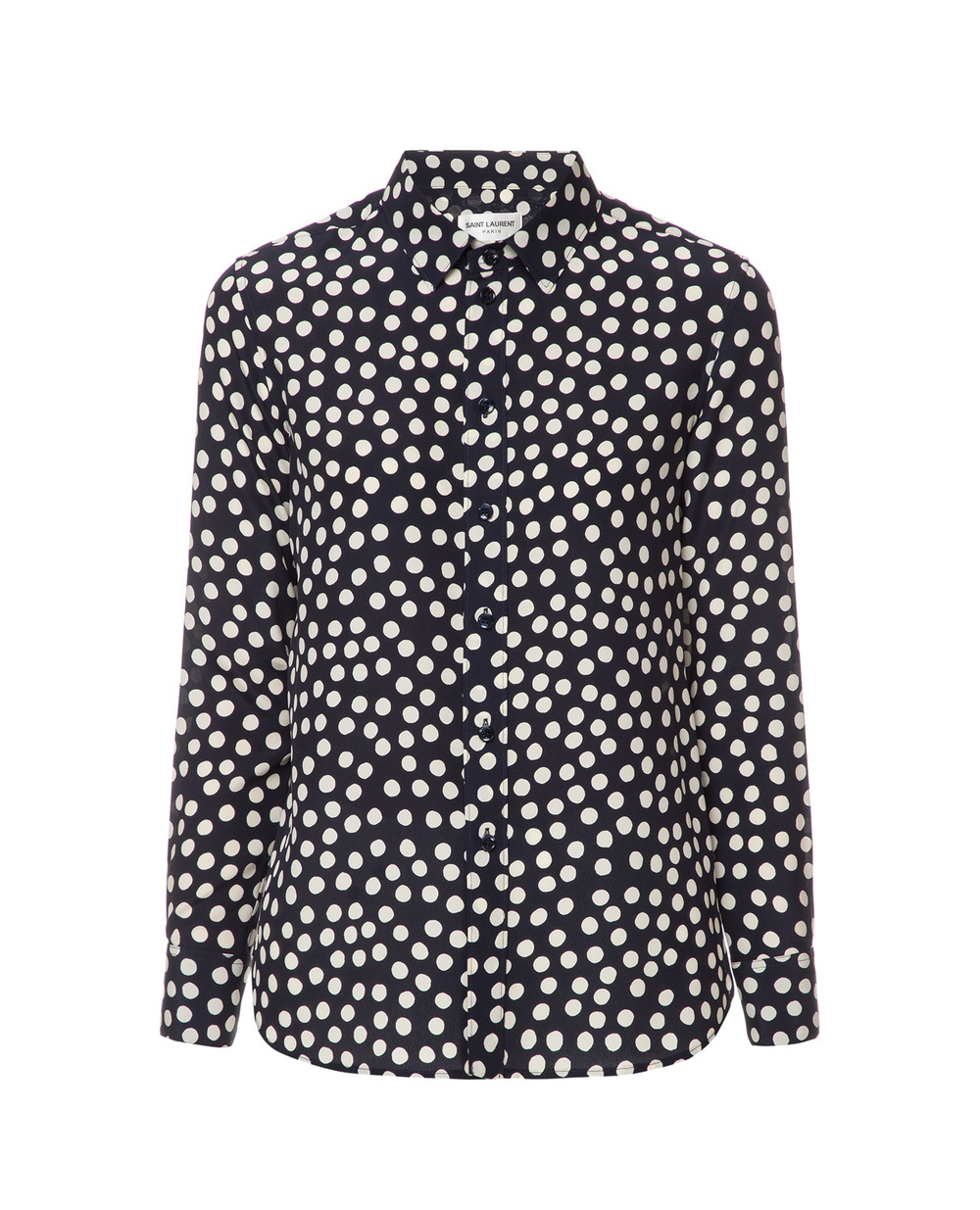 Шовкова блуза Saint Laurent 395733-Y304V, синій колір • Купити в інтернет-магазині Kameron