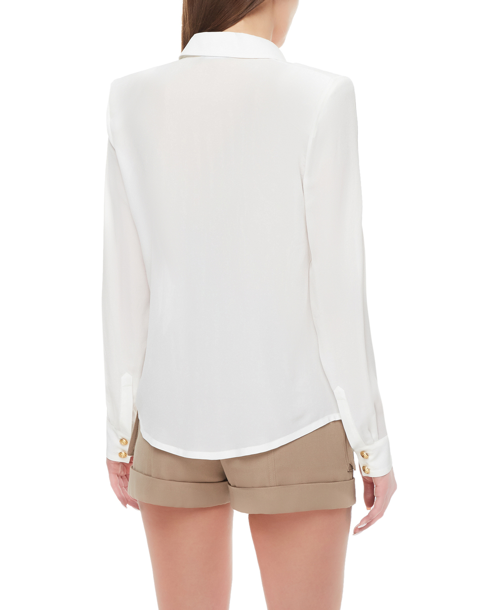 Шовкова блуза Balmain AF1HS050SB66, білий колір • Купити в інтернет-магазині Kameron