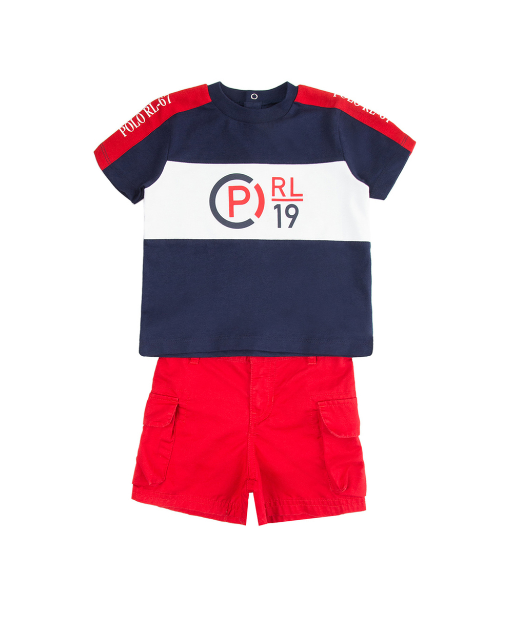 Детский спортивный костюм (футболка, шорты) Polo Ralph Lauren Kids 320738019001, синий цвет • Купить в интернет-магазине Kameron