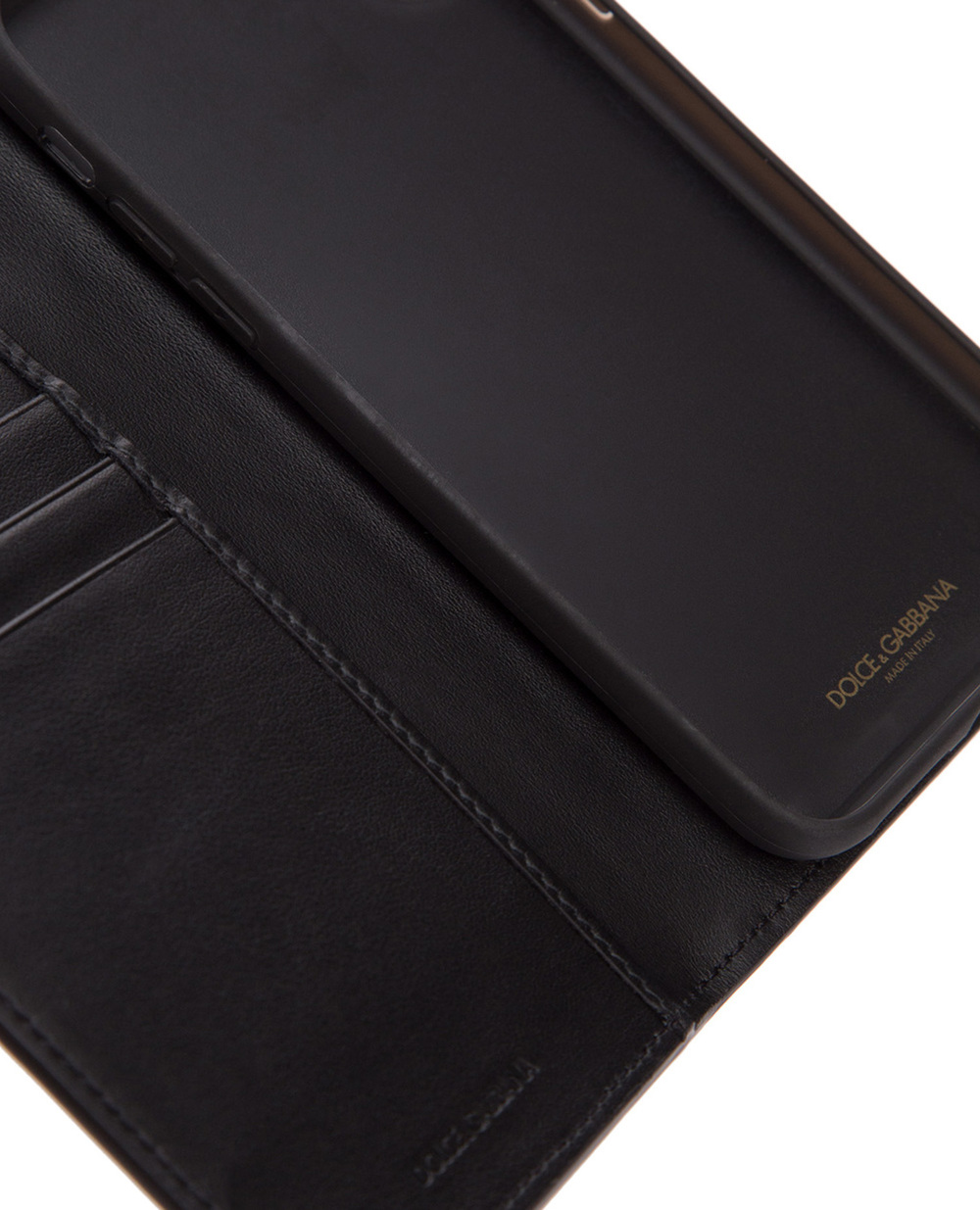 Кожаный чехол-книжка для iPhone X/XS Dolce&Gabbana BP2528-AZ607, черный цвет • Купить в интернет-магазине Kameron