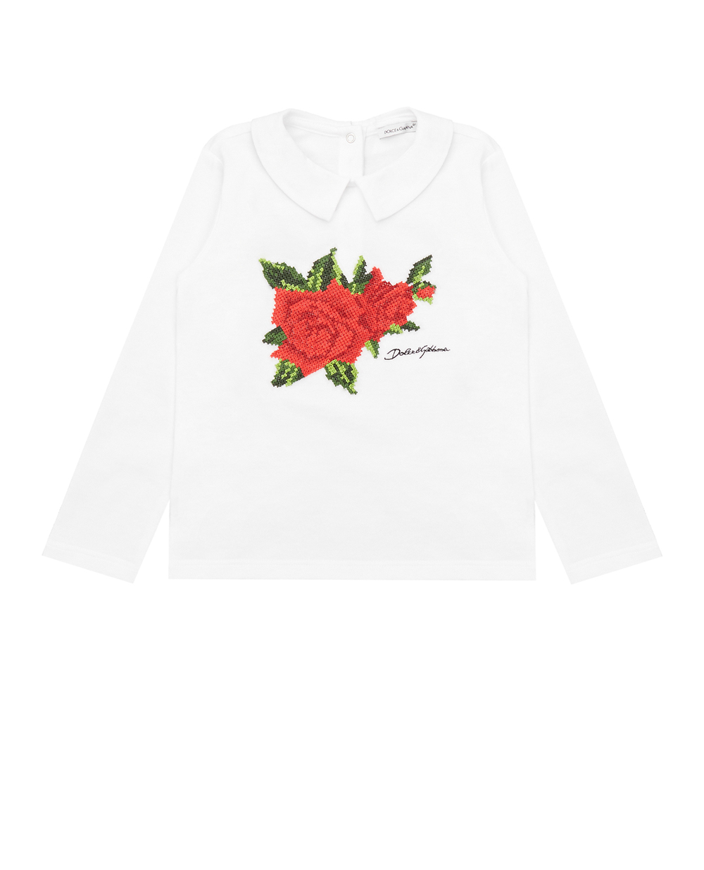 Детский лонгслив Dolce&Gabbana Kids L2JTGC-G7XUV, белый цвет • Купить в интернет-магазине Kameron
