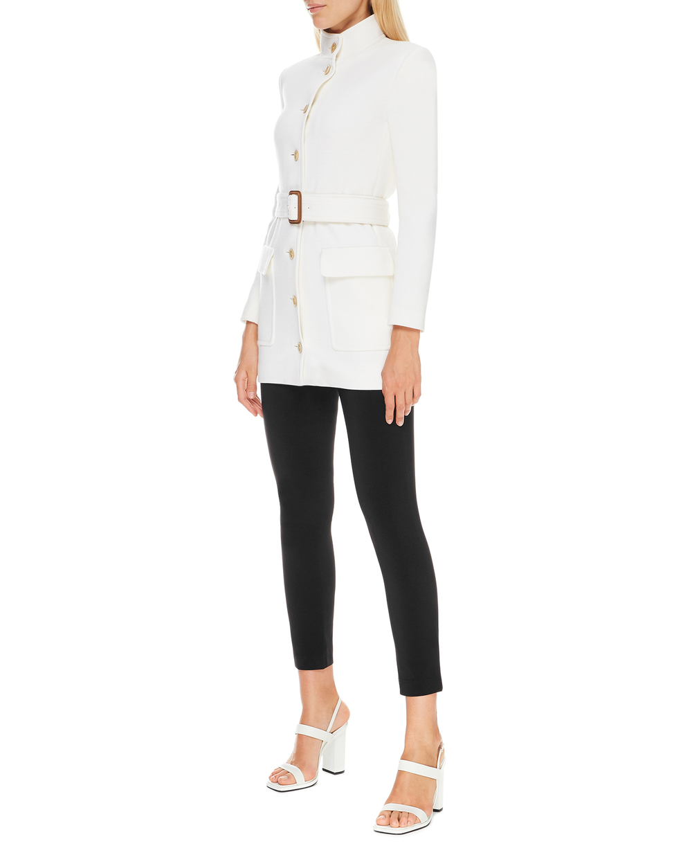 Шерстяное пальто Saint Laurent 659808-Y288V, белый цвет • Купить в интернет-магазине Kameron