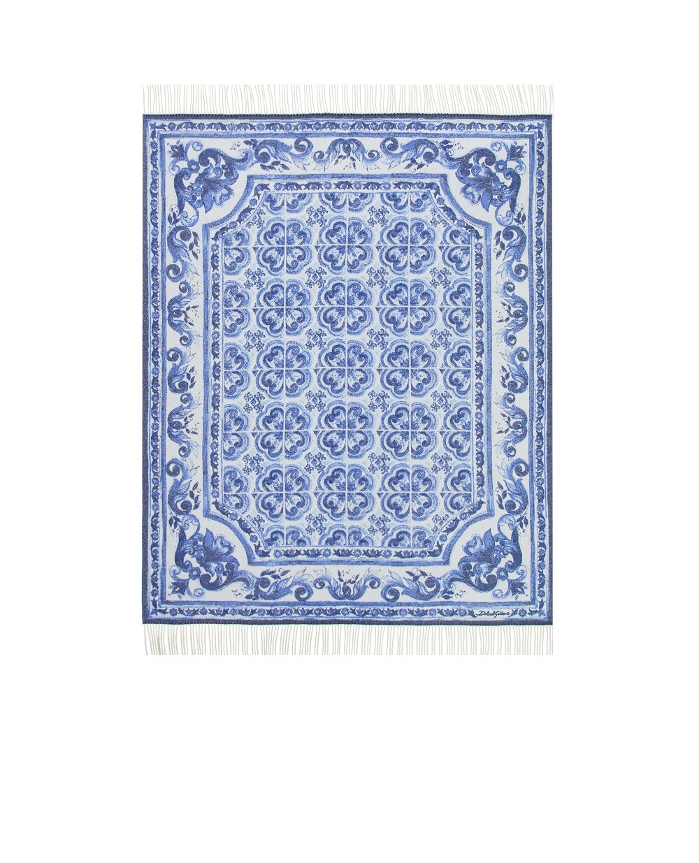 Плед із жаккардового кашеміру Dolce&Gabbana TCE012-TCAB0, синій колір • Купити в інтернет-магазині Kameron