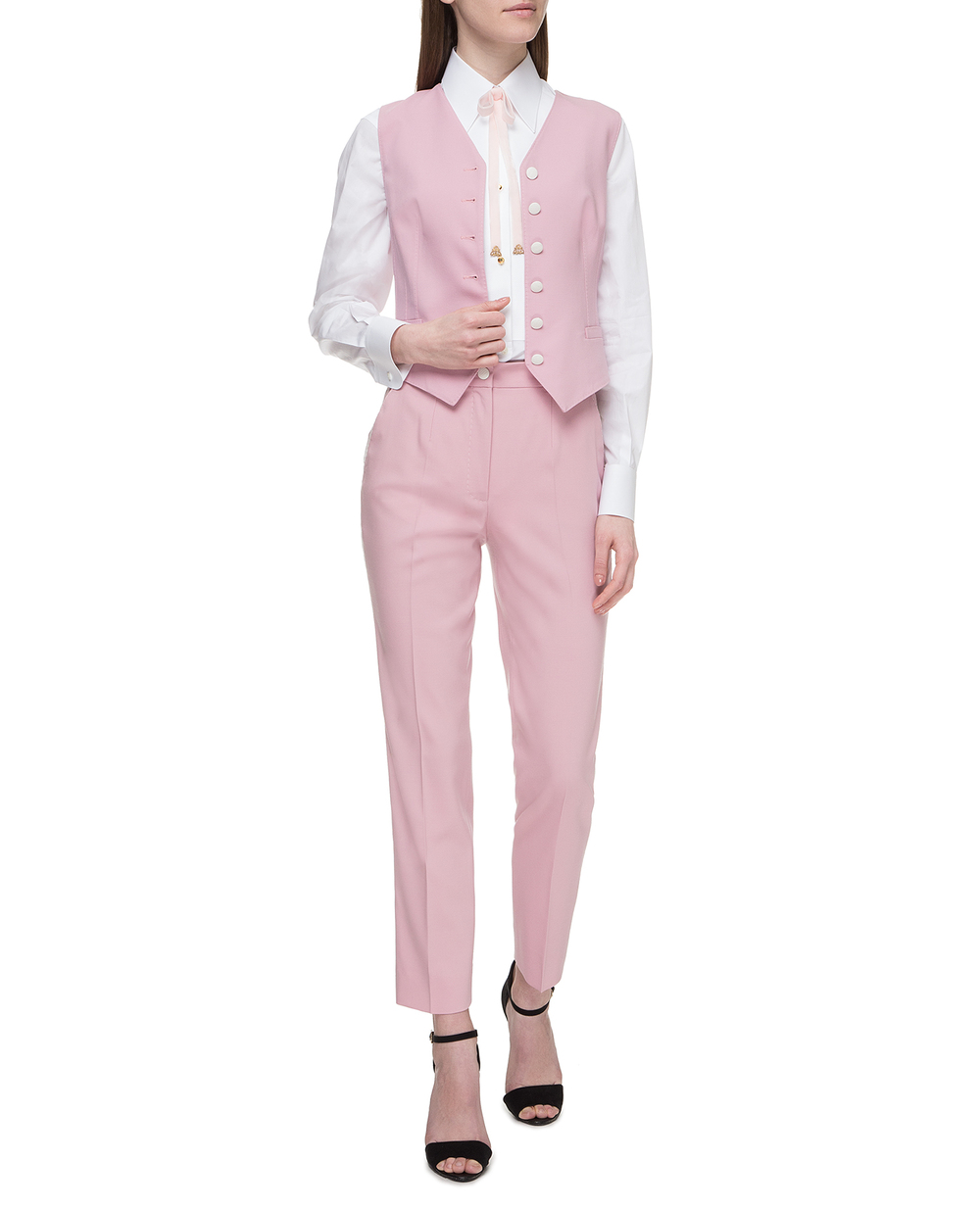 Шерстяные брюки Dolce&Gabbana FTBPAT-FUBAJ, розовый цвет • Купить в интернет-магазине Kameron