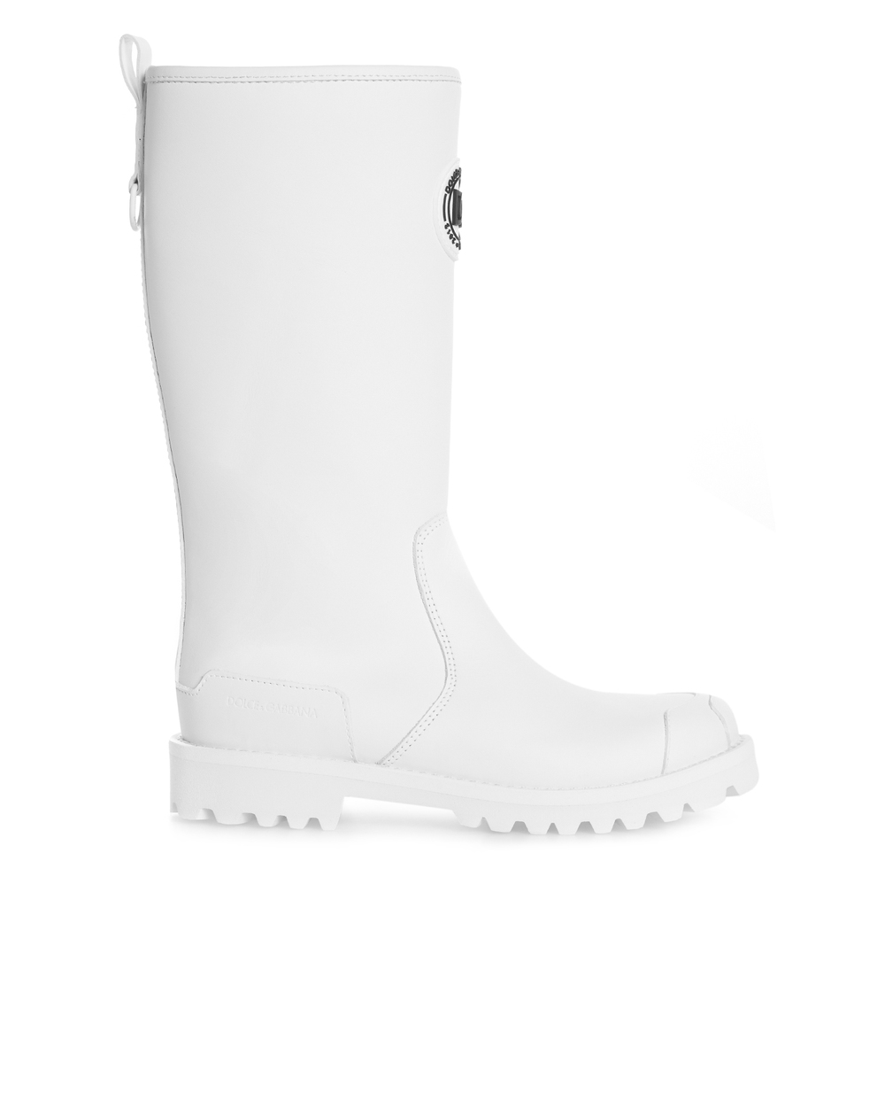 Шкіряні чоботи Dolce&Gabbana D11055-AQ516-L, білий колір • Купити в інтернет-магазині Kameron