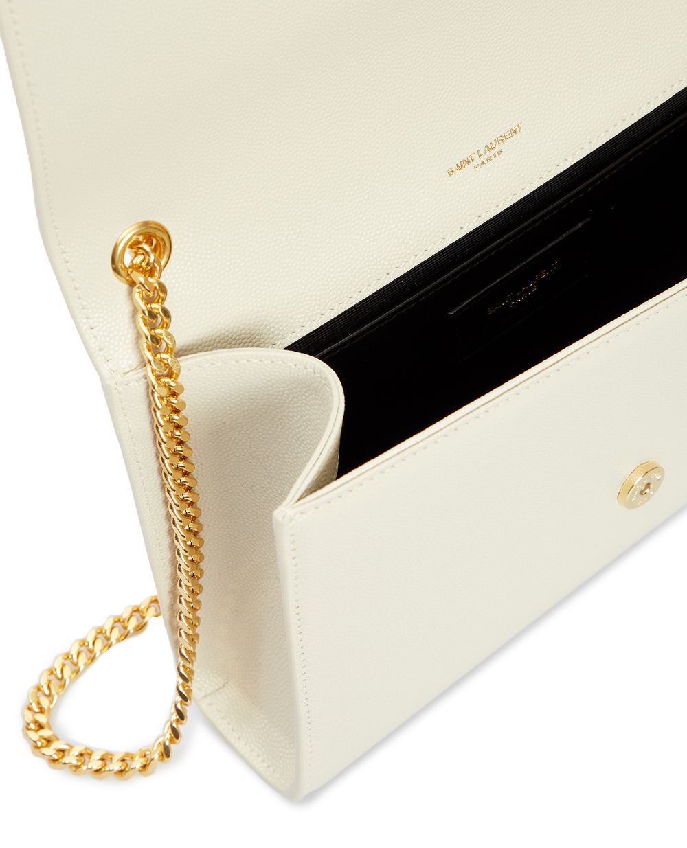 Кожаная сумка Kate Medium Saint Laurent 364021-BOW0J-, белый цвет • Купить в интернет-магазине Kameron