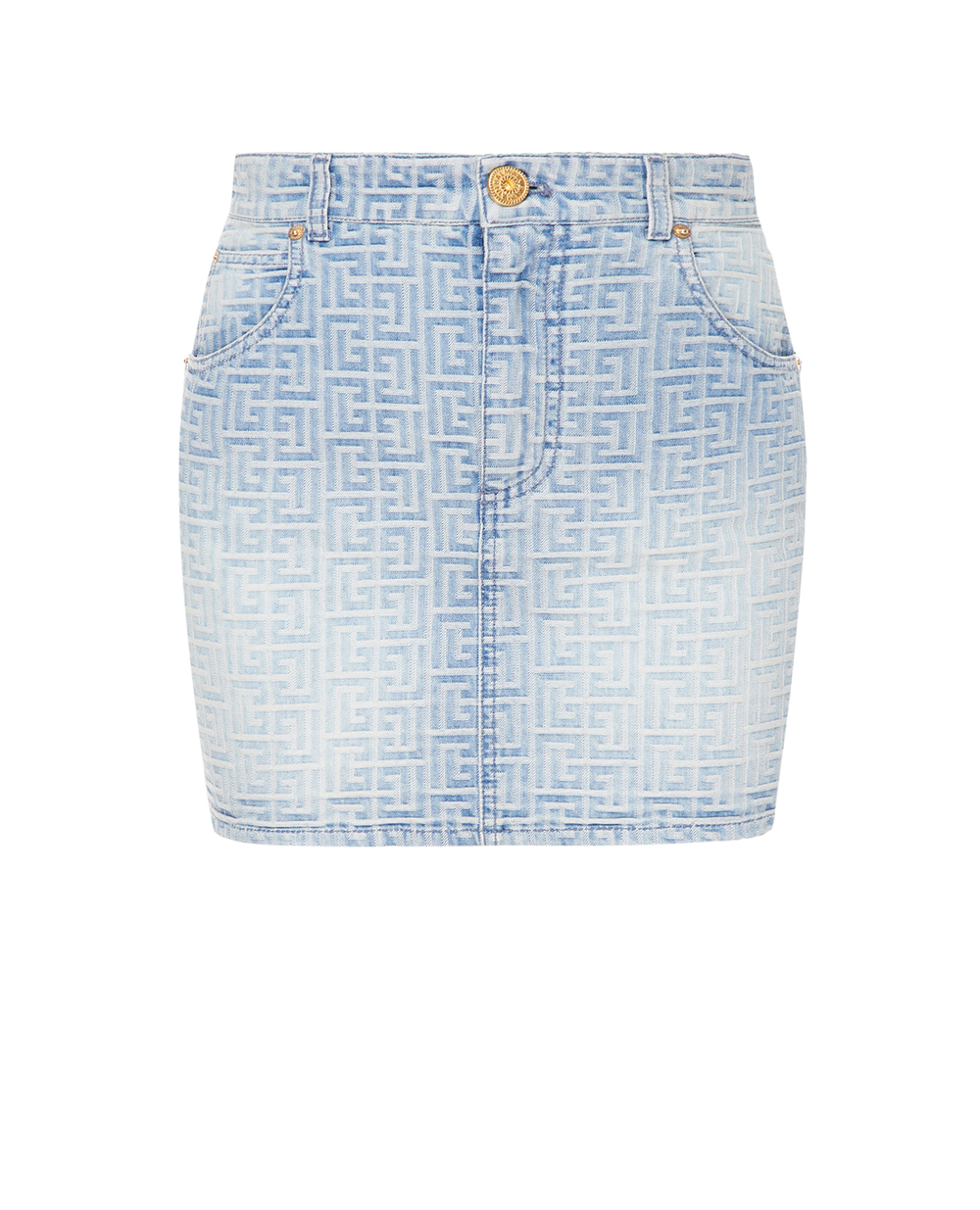 Джинсовая юбка Balmain AF0LB805DD27, голубой цвет • Купить в интернет-магазине Kameron