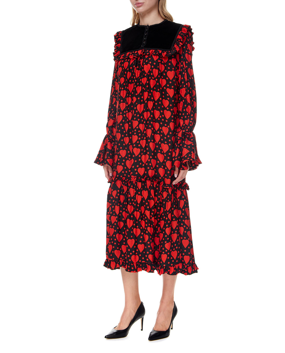 Шелковое платье Saint Laurent 660912-Y5D46, разноцветный цвет • Купить в интернет-магазине Kameron