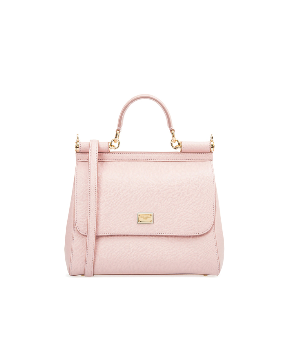 Кожаная сумка Sicily Medium Dolce&Gabbana BB6002-A1001FW18, розовый цвет • Купить в интернет-магазине Kameron