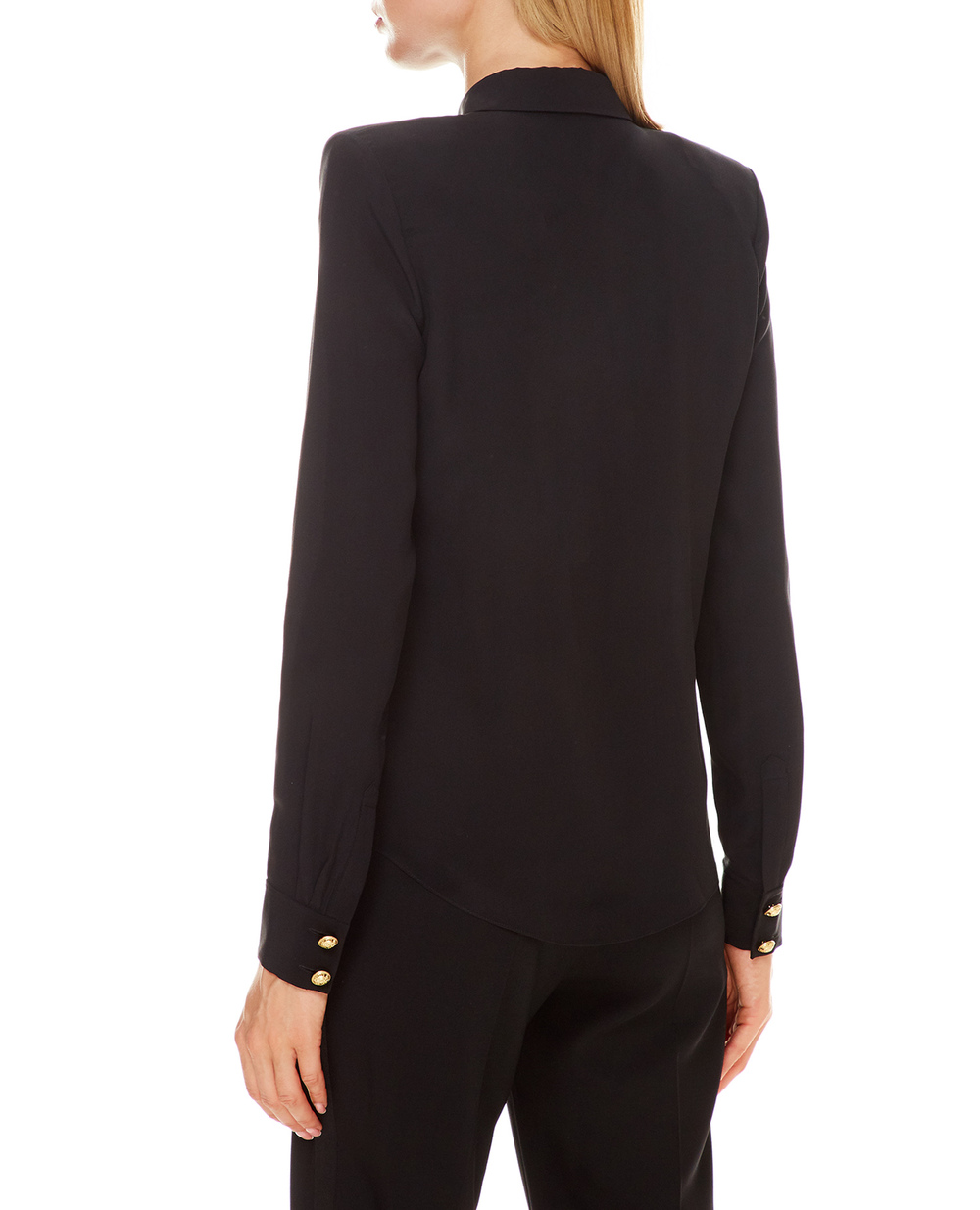 Шелковая блуза Balmain WF1HS050120S, черный цвет • Купить в интернет-магазине Kameron