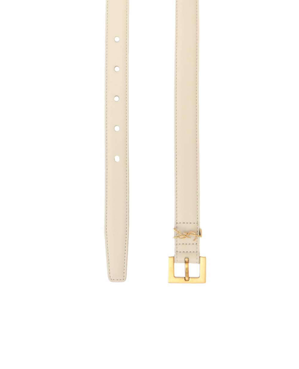 Кожаный ремень Monogram narrow Saint Laurent 554465-BOO0W, белый цвет • Купить в интернет-магазине Kameron