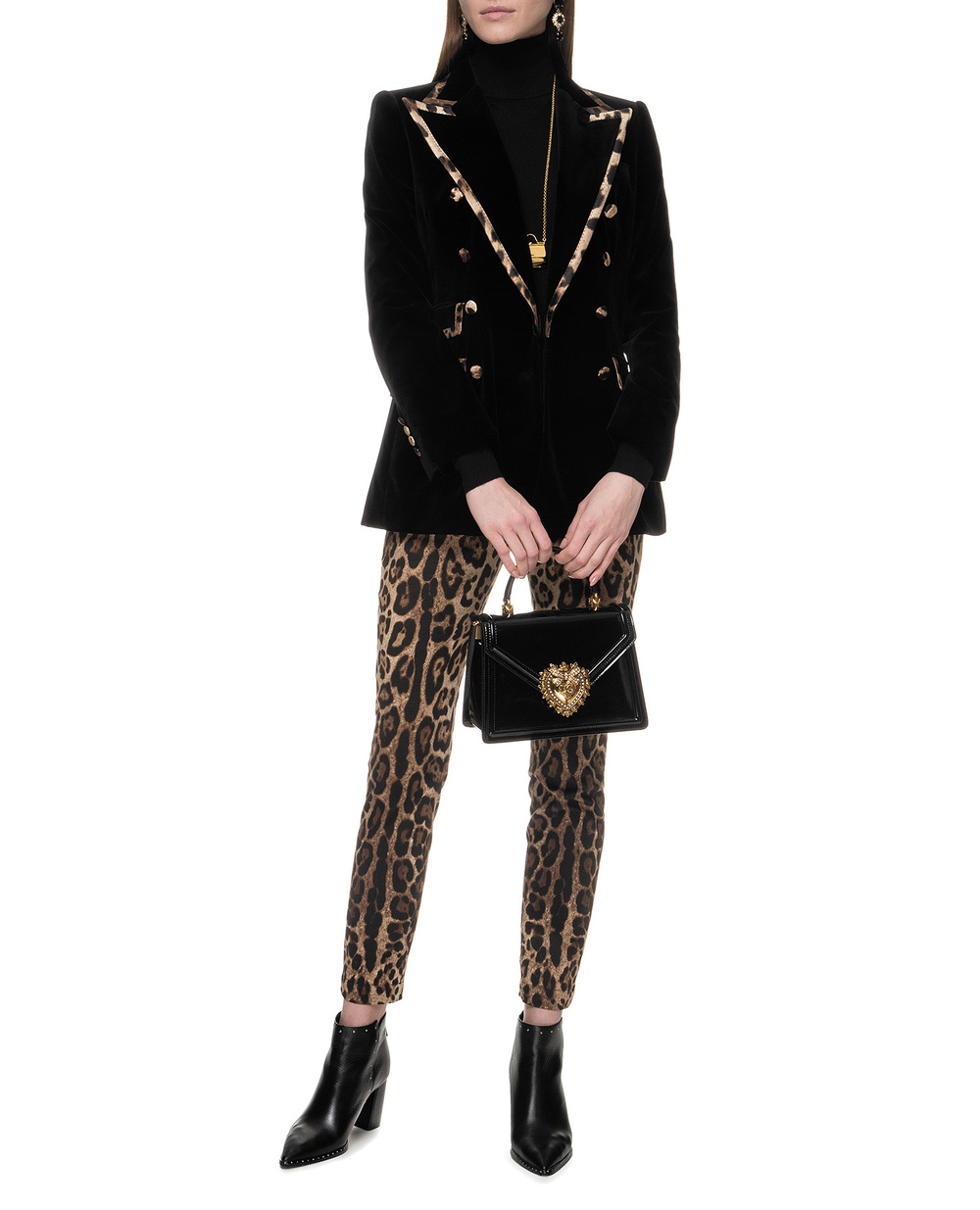 Бархатный жакет Dolce&Gabbana F29BTT-FUVAT, черный цвет • Купить в интернет-магазине Kameron
