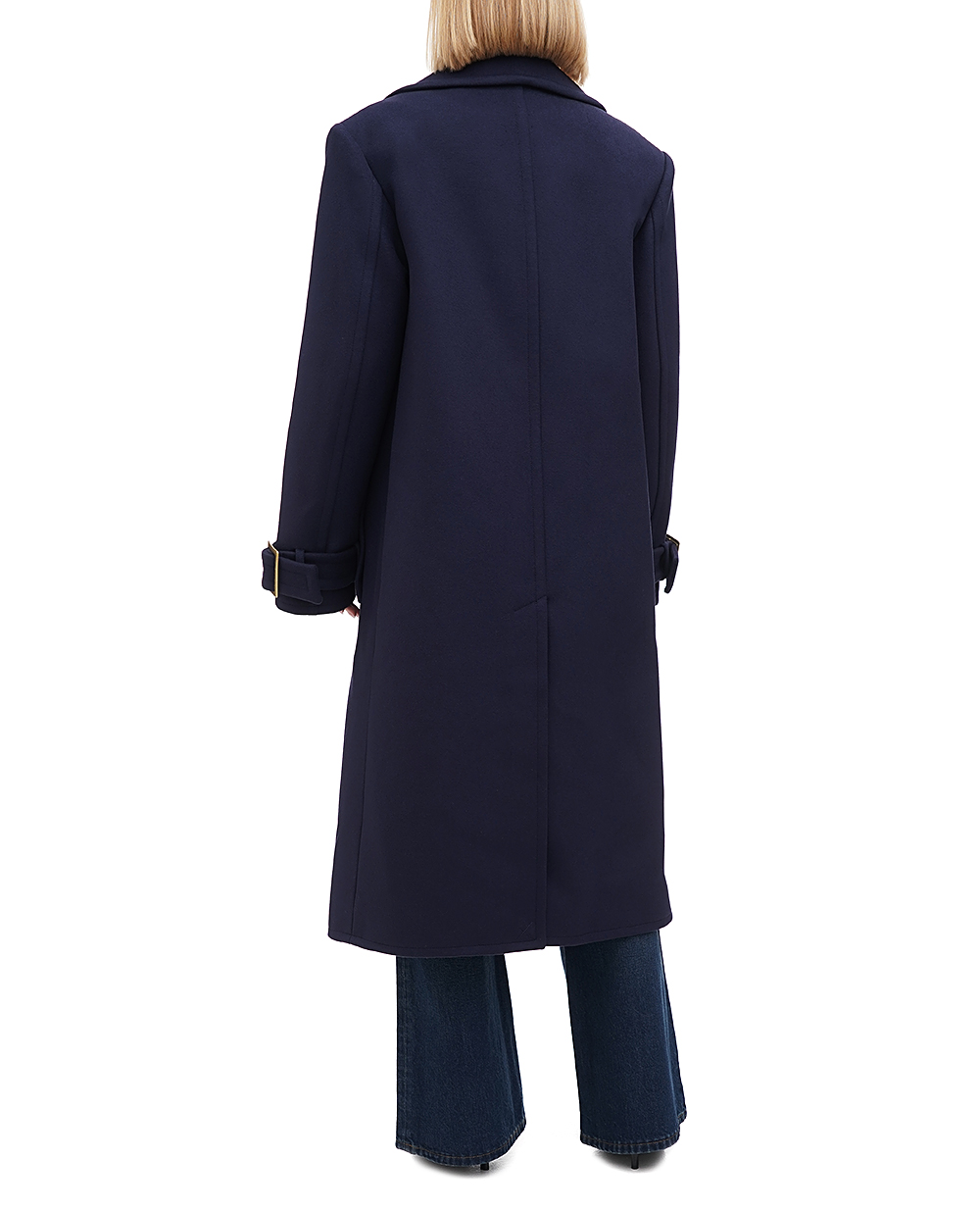 Шерстяное пальто Balmain BF1UD095WB72, темно-синий цвет • Купить в интернет-магазине Kameron