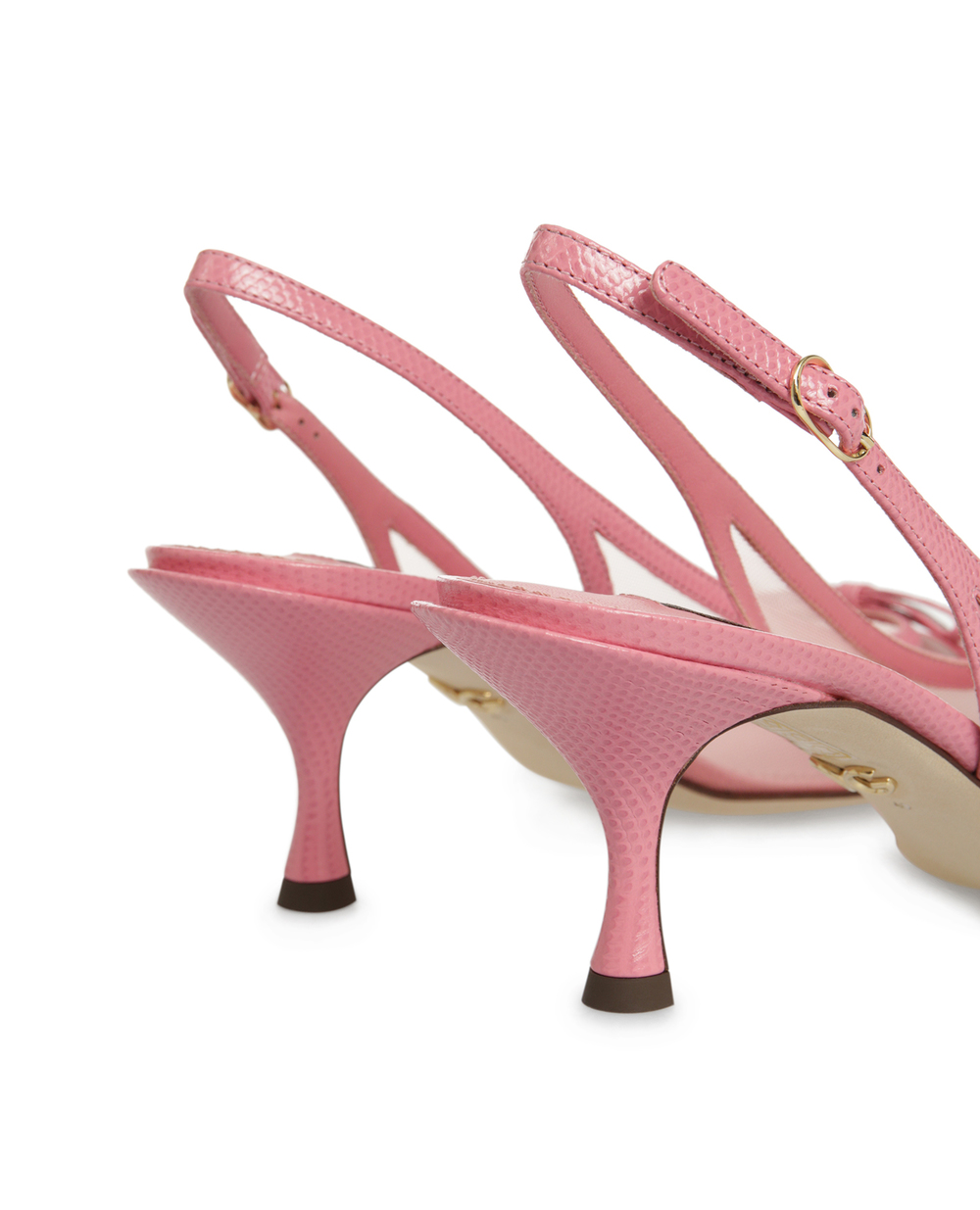 Кожаные слигбэки Dolce&Gabbana CG0369-AX047, розовый цвет • Купить в интернет-магазине Kameron