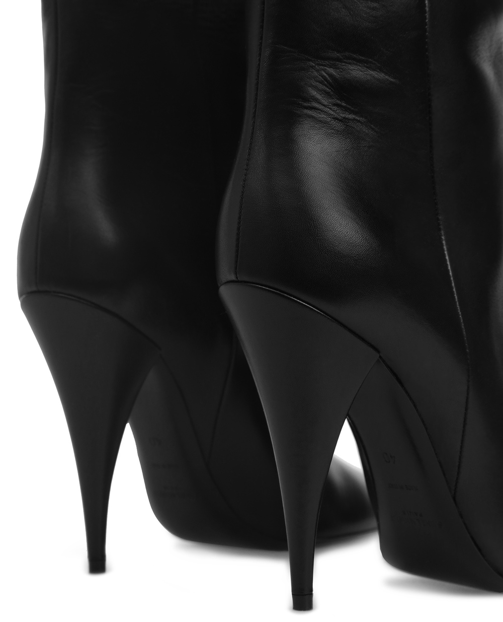 Шкіряні ботфорти Kiki Saint Laurent 591644-1K400, чорний колір • Купити в інтернет-магазині Kameron