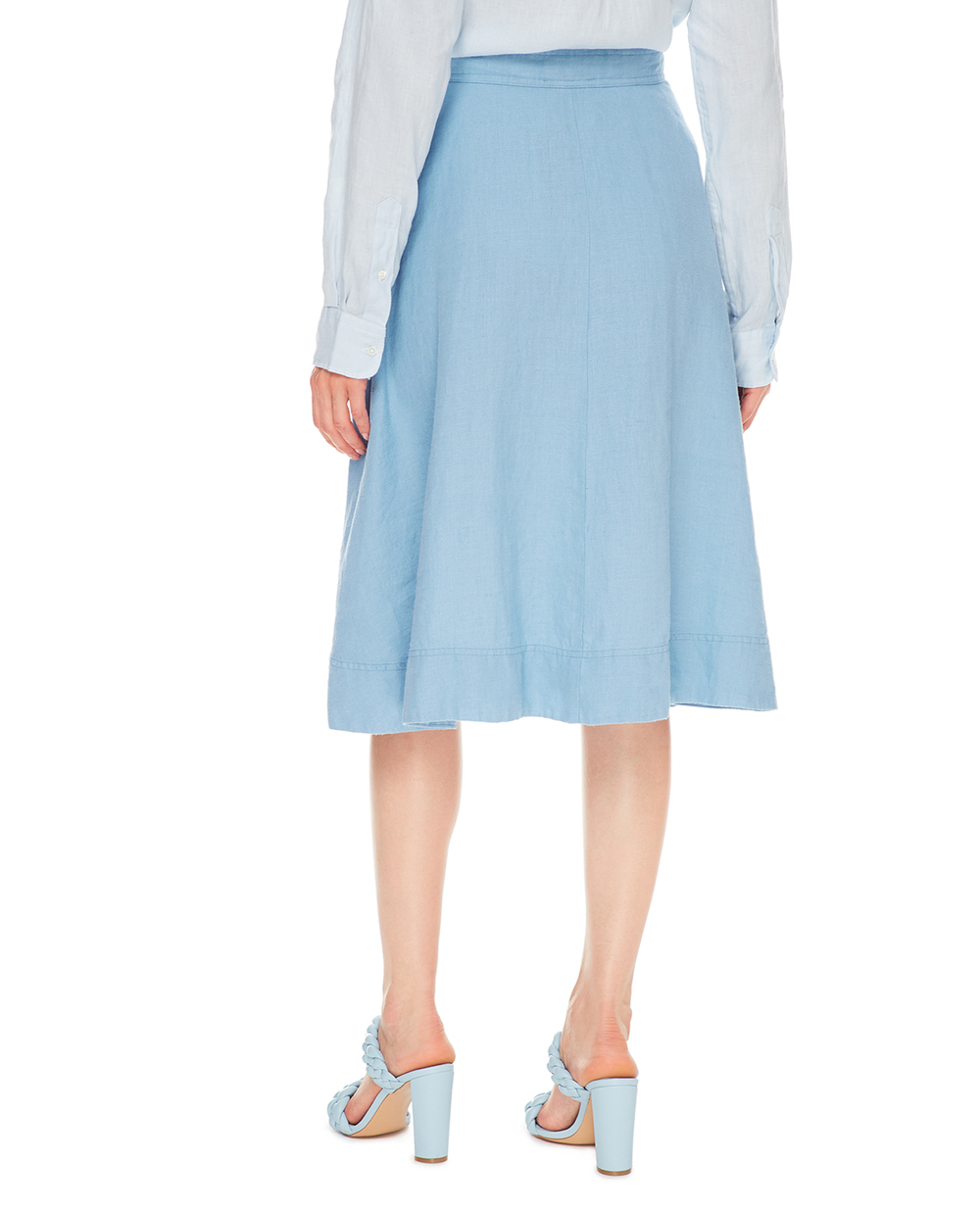 Льняная юбка Polo Ralph Lauren 211837993001, голубой цвет • Купить в интернет-магазине Kameron